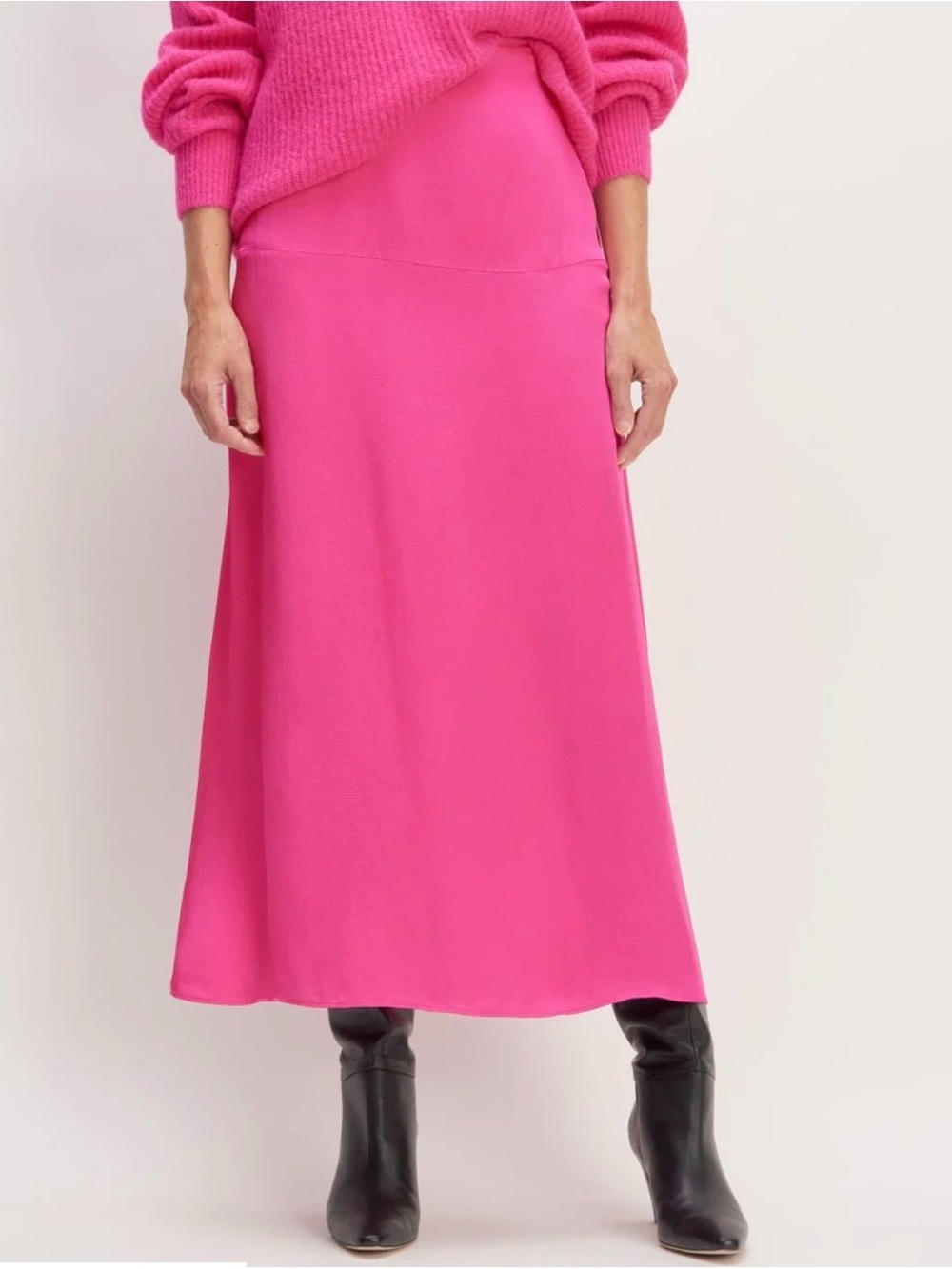 Everlane The Hammered Satin Slip Skirt